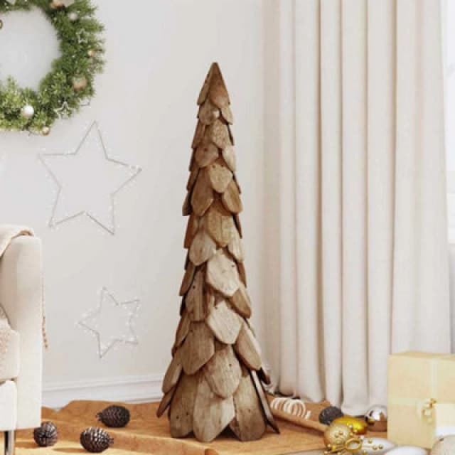 Vidaxl Christmas Tree With Stand Brown 110 Cm Solid Teak Wood