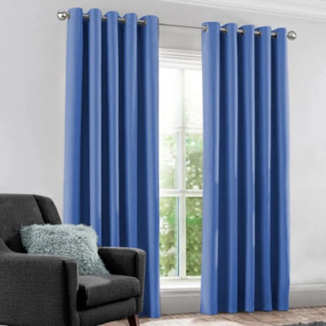Velosso Modern Blackout Curtains - Ring Top, Light Blocking, Thermal & Privacy Drapes - Perfect For Bedroom & Living Room - Blue