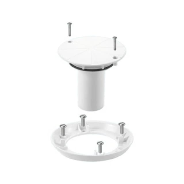 McAlpine TSGCONTV Conversion Kit to convert any TSG1 or TSG2 Gully to a sheet flooring gully with White Plastic Clamp Ring, Cover Plate and Dip Tube W