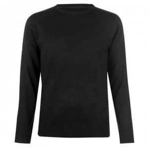 Pierre Cardin Crew Knit Jumper Mens - Black