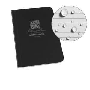 Rite In The Rain Unisex Field-Flex Memo Waterproof Notepad, Black, 3½ x 5"