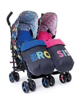 Cosatto Supa Dupa Twin Stroller - Bro N Sis