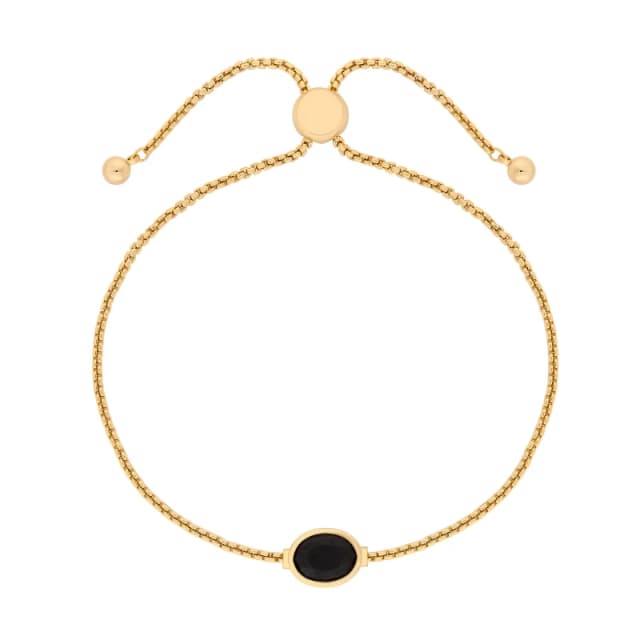 Jon Richard Gold Plated And Jet Stone Toggle Bracelet Gold