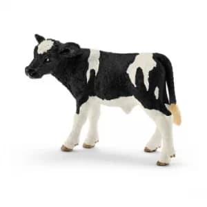Schleich Farm World Holstein Calf Toy Figure- Black/White