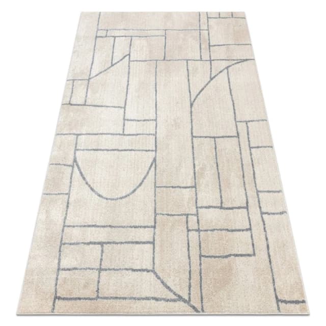 RugsX Carpet Fusion 0806 Cream / Light Grey - Geometric, Modern, Abstract 140X190 Cm