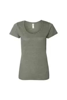 Short Sleeve Deep Scoop Neck T-Shirt