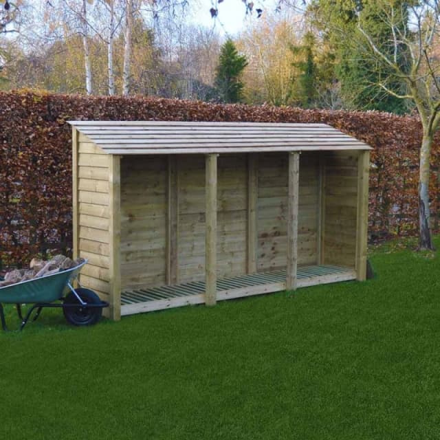 Rutland County Garden Furniture Ltd Empingham 6ft Log Store - L80 x W340 x H181cm - Light Green Light Green Unisex