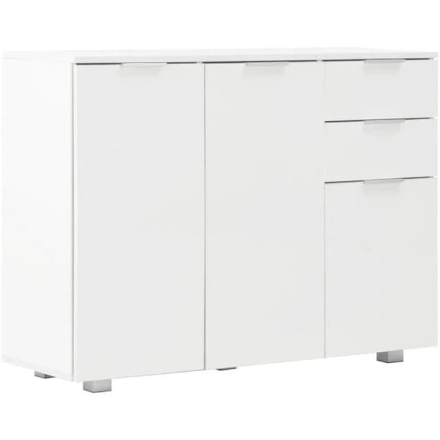 vidaXL Sideboard High Gloss White Storage Drawer Hallway Entryway Cabinet