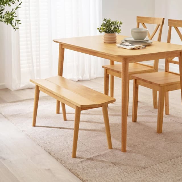 FurnitureboxUK FurnitureboxUK Lynton Solid Wood Rustin Farmhouse Dining Bench in Light Oak Size: Large Light Oak Large Unisex 5056784304846