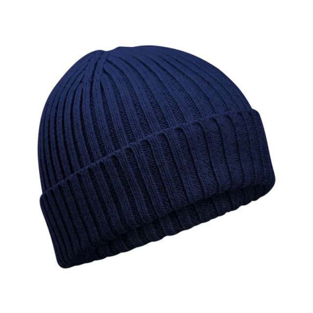 Beechfield Beechfield Men Cotton Beanie in Navy Navy One Size Male 5063693917418