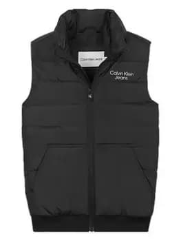 Calvin Klein Jeans Boys Logo Gilet Vest - Black, Size Age: 12 Years