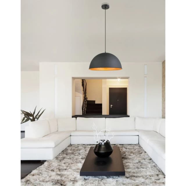 Netlighting Lenn Dome Pendant Ceiling Light Black 1x E27 Black Unisex