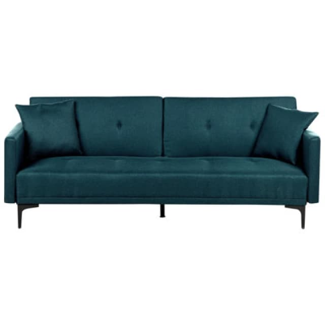 Beliani Sofa Bed 3 Seater Lucan Fabric Blue