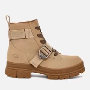 UGG Womens Ashton Waterproof Leather Lace Up Boots - Mustard Seed - UK 4