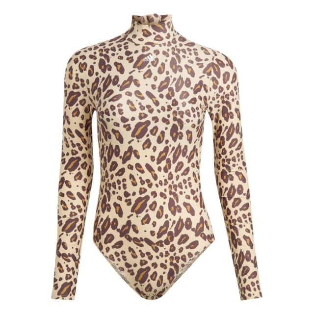 adidas Long Sleeved Animal Print Swimsuit - Brown Brown 4