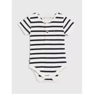 Tommy Hilfiger Baby Striped Henley Body S/S - Blue