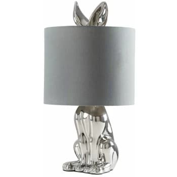 Ceramic Rabbit Table Lamp - Chrome - No Bulb