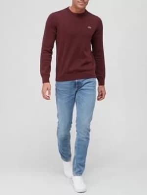 Lacoste Crew Neck Jumper, Burgundy, Size 2XL, Men