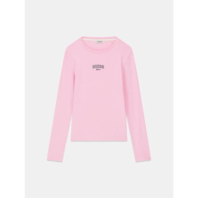 Guess Womens Embro SlimT Long Sleeve T-Shirt Soft ROSE female 8 (XS)