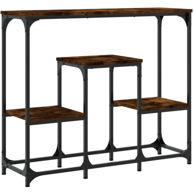Vidaxl Console Table Smoked Oak 89.5X28X76cm Engineered Wood, Brown 833385