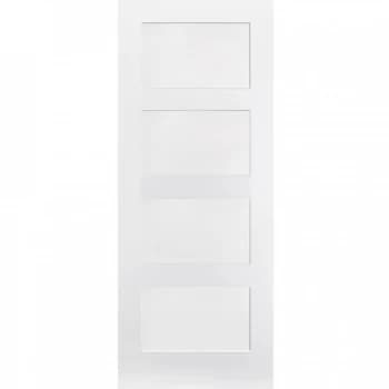 LPD Shaker 4 Panel White Primed Internal Door - 1981mm x 686mm (78 inch x 27 inch)