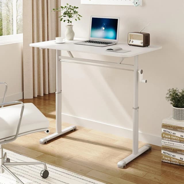Kabinet UK Manual Height-Adjustable Office Desk White unisex XL