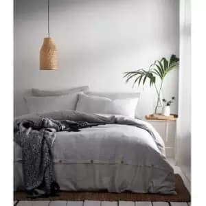 The Linen Yard Holbury Duvet Cover Set (King) (Grey) - Grey