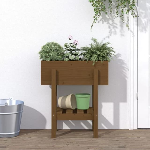 vidaXL Garden Planter Honey Brown 62x30x69cm Solid Pine, Brown 825236