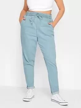 Yours Paperbag Waist Drawstring Mom Jean Light Blue Size 18, Women