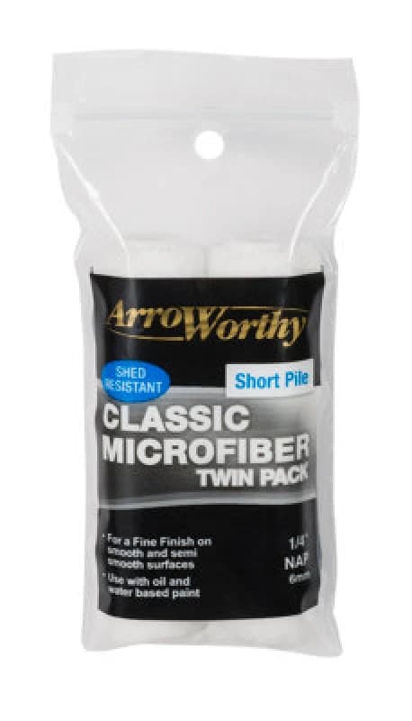 Arroworthy Classic Microfiber Mini Roller Refill - Short Pile - 4" (2 Pack)