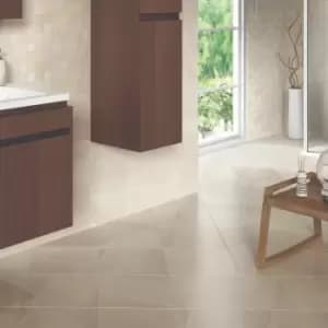 Dark Beige Marble Effect Floor Tile 33 x 33cm - Nata