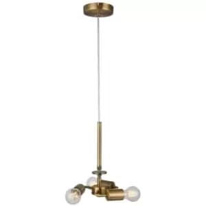 Suspension Baymont Antique brass 3 bulbs 34cm