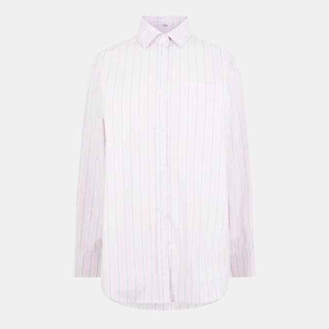 Jack Wills Womens Long-Sleeve Poplin Patterned Shirt Pink Stripe female 6 (2XS)