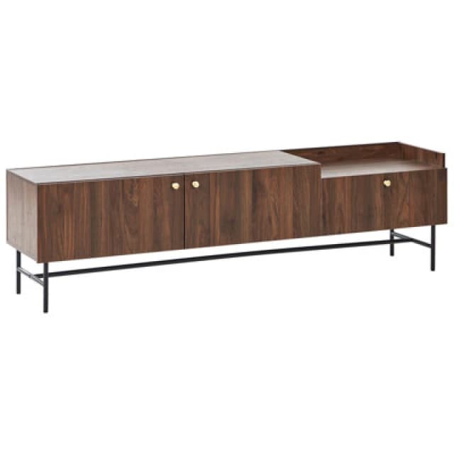 Beliani Retro TV Stand Lismore Dark Brown