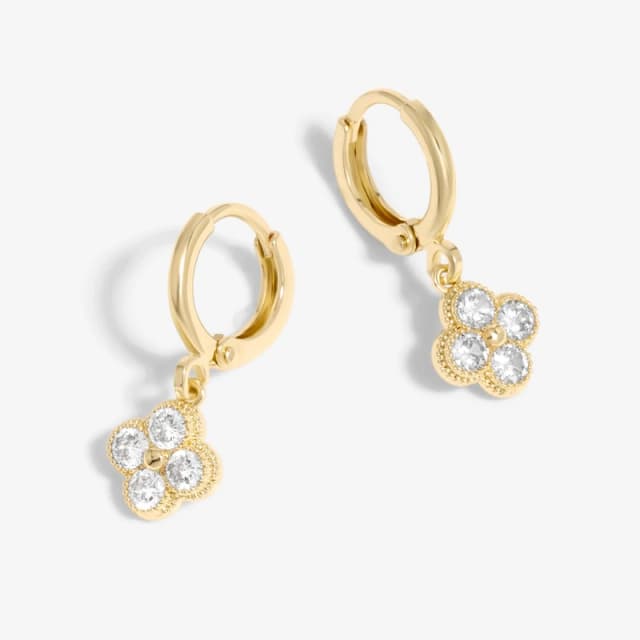 Inicio Gold Clover Charm Huggie Earrings - Gift Pouch Jewellery Sets One Size Gold 70980410000
