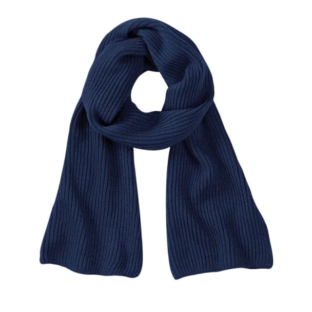 Beechfield Beechfield Men Metro Knitted Scarf in Navy Navy One Size Male 5063377402827