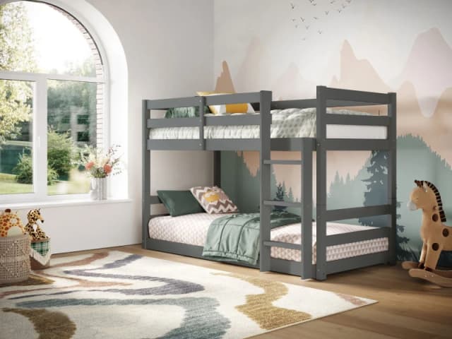 Flair Shasha Low Shorty Bunk Bed in Grey Size: Junior Grey Unisex Junior