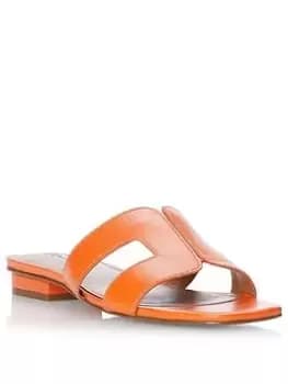 Dune London Loupe Leather Sandal - Orange, Size 38, Women