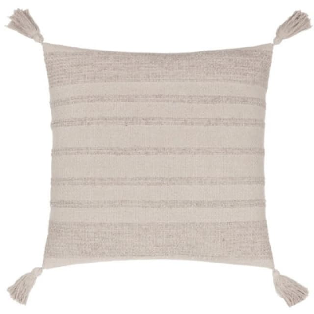 Yard Larch Woven Tasselled Cushion in Cream Size: 45cm x 45cm Cream Unisex 45cm x 45 cm