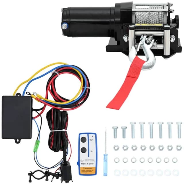 VIDAXL Electric Winch 1360 kg Plate Roller Fairlead Wireless Remote Control Vidaxl 210231
