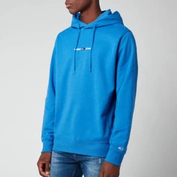 Tommy Jeans Mens Straight Logo Hoodie - Liberty Blue Heather - L