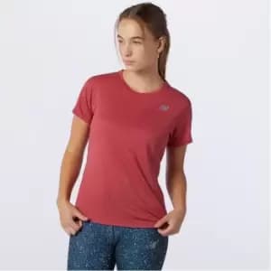 New Balance Impact Run Short Sleeve T Shirt Ladies - Pink