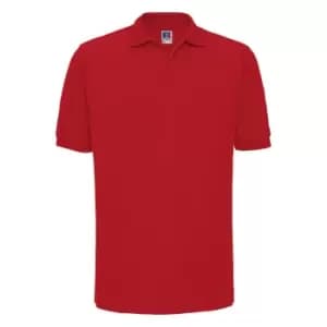 Russell Mens Ripple Collar & Cuff Short Sleeve Polo Shirt (3XL) (Classic Red)