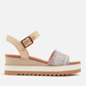 TOMS Womens Diana Flatform Canvas Sandals - UK 6