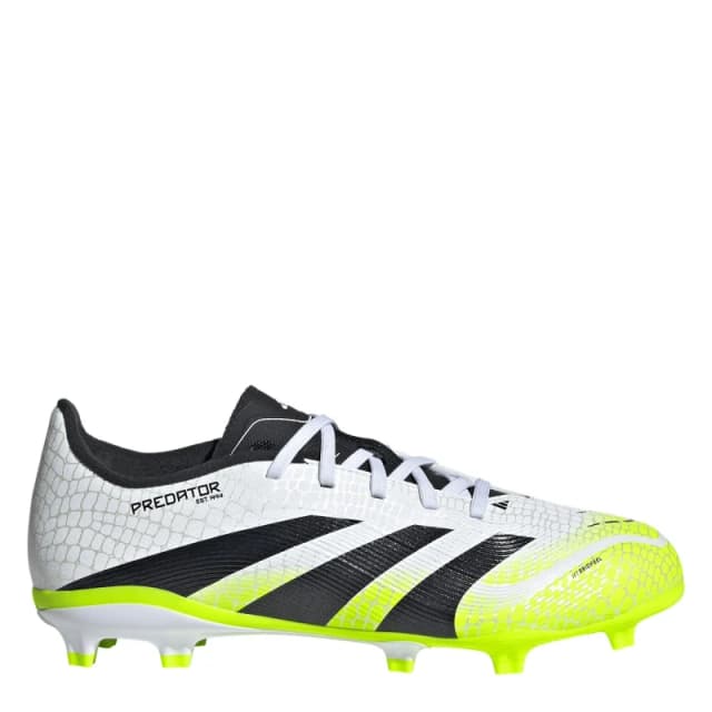 adidas Predator League Childrens Firm Ground Football Boots White/Blk/Lemon male C13 (31.5)