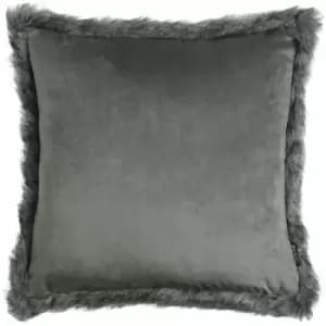 Paoletti Aspen Faux Fur Cushion Cover (45cm x 45cm) (Grey) - Grey