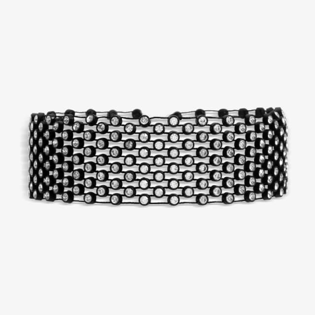 Mood Black Crystal Woven Choker Necklace Jewellery Sets One Size Black 72201003000