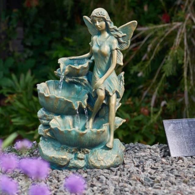 Smart Garden Solar Fairy Falls Leaf Garden Water Feature Fountain Bird Bath