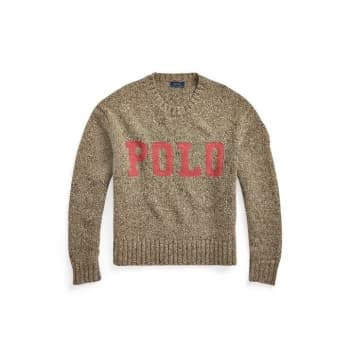 Polo Ralph Lauren Logo Knit Jumper - Tan/Pink