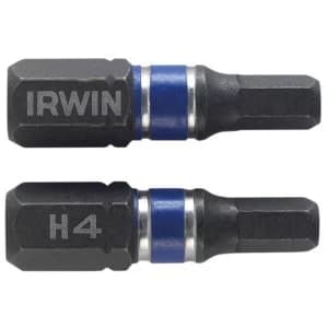 IRWIN Impact Screwdriver Bits Hex 4.0 x 25mm (Pack 2)